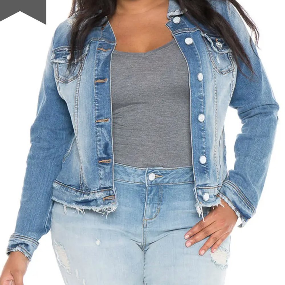 Distressed Denim Jacket EUC